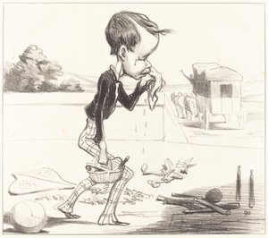 Der junge Estancelin muss zurück in die Klasse! von Honoré Daumier