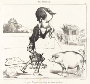 Der junge Estancelin muss zurück in die Klasse! von Honoré Daumier