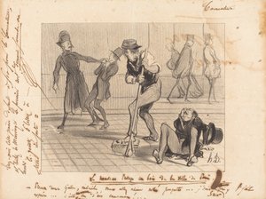 Das neue Holzpflaster von Paris von Honoré Daumier