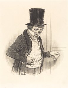 Le Portier en tournées de visites... von Honoré Daumier