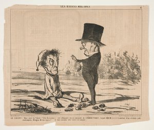 Der Gelehrte - Mein Freund, die Rebe (Vitis Linnoeus), wird gerade angegriffen von Honoré Daumier