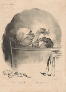 Le bain de famille, 1837 von Honoré Daumier
