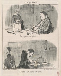 Das Frühstück des Chefs, der sechste Schreiber von Honoré Daumier