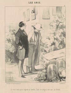 Der Ehemann will, dass man sein Bett ansieht... von Honoré Daumier