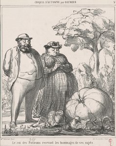 Der Kürbiskönig empfängt die Huldigungen seiner Untertanen von Honoré Daumier