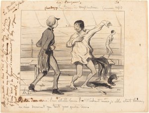 Die Bäder zu zwanzig Centimes, neuer Stil von Honoré Daumier