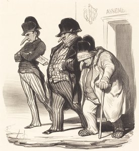 Die napoleonischen Zeitungen verlassen die Nationalversammlung... von Honoré Daumier