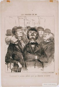 Die Pariser im Jahr 1852 - Den neuen Plafond untersuchend... Von Delacroix von Honoré Daumier