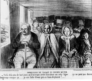 Die Eisenbahnen - von Daumier, in „Charivari“ vom 09.11.1855 von Honoré Daumier