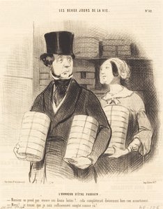 Die Ehre, Pate zu sein von Honoré Daumier