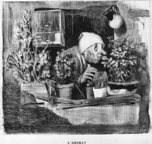 Das Hören: Serie aus den Fünf Sinnen, von Honoré Daumier (1808-1879). Charivari von Honoré Daumier