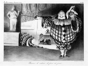Vorhang senken, die Farce ist zu Ende (Baissez le rideau, la farce est jouée) Platte 421 von Honoré Daumier