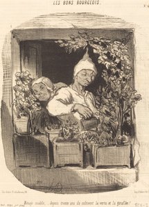 Modellhaushalt... von Honoré Daumier