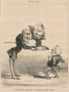 Molé bringt Neujahrsgeschenke für den kleinen Thiers von Honoré Daumier
