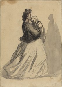 Mutter und Baby von Honoré Daumier