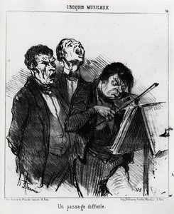 Musikalische Skizzen: ein schwieriger Abschnitt. Illustration von Honoré Daumier (1808-1879), veröffentlicht in den Nachrichten in Charivari, datiert 5. März 1852 von Honoré Daumier