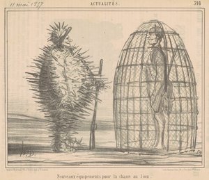Neue Ausrüstungen für die Löwenjagd von Honoré Daumier