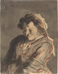 Sitzende alte Frau von Honoré Daumier