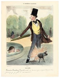 Ein Uhr: Spaziergang im Jardin du Luxembourg, 1839 von Honoré Daumier