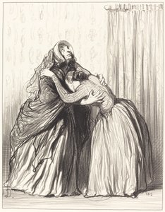 Ja, meine Liebe, mein Mann hat meine Würde herabgesetzt... von Honoré Daumier