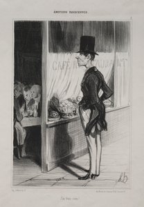 Pariser Emotionen, Platte 3: Ich habe drei Sous!, 1839 von Honoré Daumier