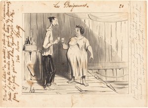Ehrenwort Mme. Frenouillet... von Honoré Daumier
