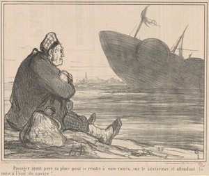 Passagier hat bezahlt ... um nach New York zu fahren von Honoré Daumier