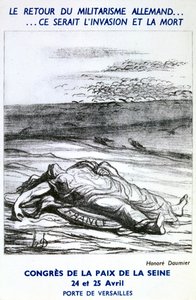 Postkarte zur Werbung für den Friedenskongress der Seine, Paris von Honoré Daumier