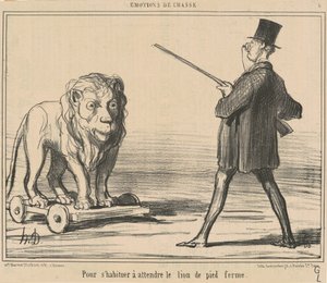 Um sich daran zu gewöhnen, auf den Löwen zu warten ... von Honoré Daumier