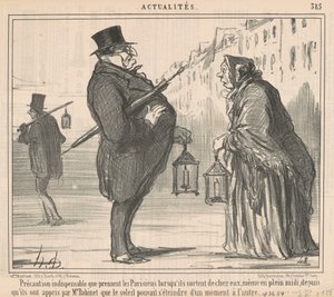 Unverzichtbare Vorsichtsmaßnahme, die die Pariser treffen... von Honoré Daumier