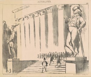 Projekt von Statuen zur Verzierung ... der Börse von Honoré Daumier