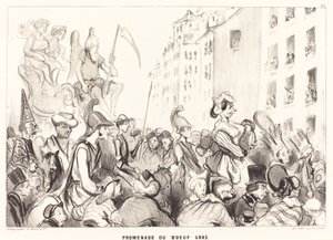 Promenade des fetten Ochsen von Honoré Daumier