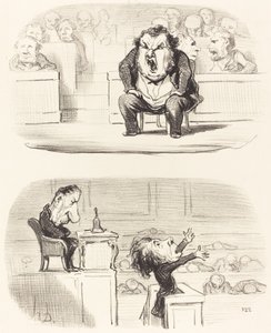 Wenn ein langweiliger Redner das Podium betritt von Honoré Daumier