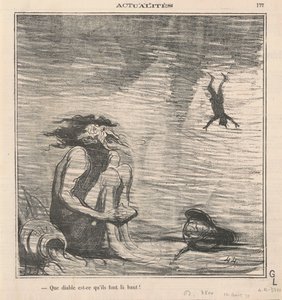 Was zum Teufel machen die da oben! von Honoré Daumier