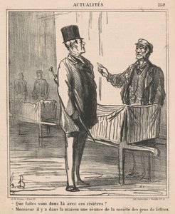 Was machst du da mit diesen Tragen von Honoré Daumier