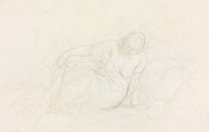 Liegende Frau, die sich auf ihren Arm stützt (verso) von Honoré Daumier