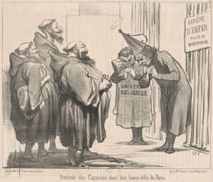 Rückkehr der Kapuziner nach ... Paris von Honoré Daumier
