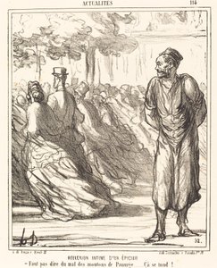 Intime Reflexion eines Lebensmittelhändlers von Honoré Daumier
