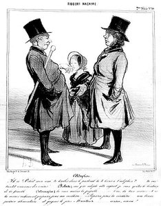 Robert Macaire: die Adoption, von Daumier - in „Charivari“ vom 25.04.1841 von Honoré Daumier