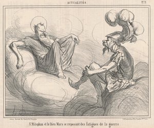 Heiliger Mitophan und der Gott Mars von Honoré Daumier