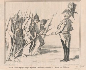 Russische Soldaten bereiten sich vor... von Honoré Daumier
