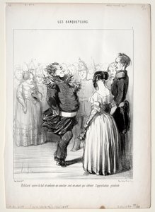 Die Festenden, Tafel 5: Rifolard eröffnet den Ball von Honoré Daumier