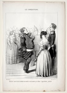 Die Bankettgäste, Platte 5: Rifolard eröffnet den Ball von Honoré Daumier