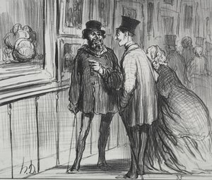 Die Ausstellung von 1859 (Tafel 8): Der Maler, dessen Gemälde abgelehnt wurde... von Honoré Daumier