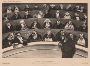 Die monatliche Vereinigung (Tafel 18): Der gesetzgebende Bauch von Honoré Daumier