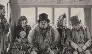 Der Omnibus: Innenansicht des Omnibusses von Honoré Daumier