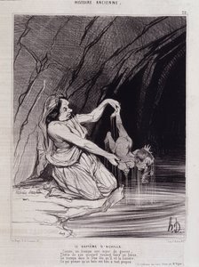 Die Taufe des Achilles - in „Charivari“ um 1840 - Honoré Daumier von Honoré Daumier