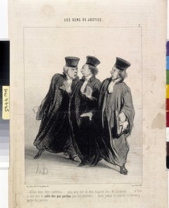 Die Leute der Gerechtigkeit. Karikatur von Honore Daumier (1808-1879), 37,5x28. Auszug aus der Zeitung Le Charivari, Musée des Beaux Arts, Palais Longchamp, Marseille von Honoré Daumier