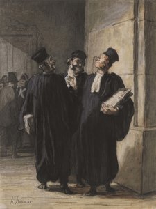 Drei Anwälte im Gespräch, ca. 1862-65