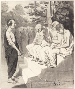Telemachus wird von den Weisen befragt von Honoré Daumier
